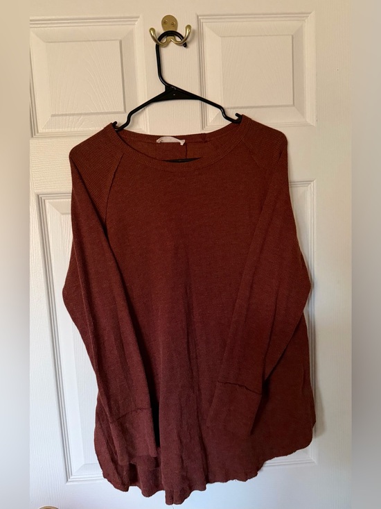 Zenana Outfitters Tops - Zenana Outfitters Rust Knit Crewneck Sweater